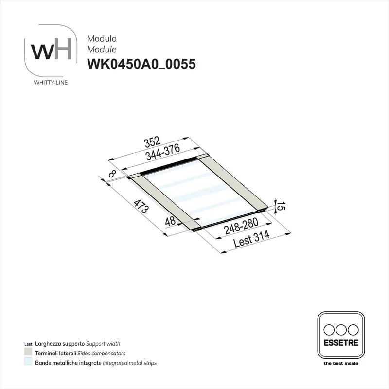 Modulo WHITTY-LINE in plastica per cestone base 450 mm