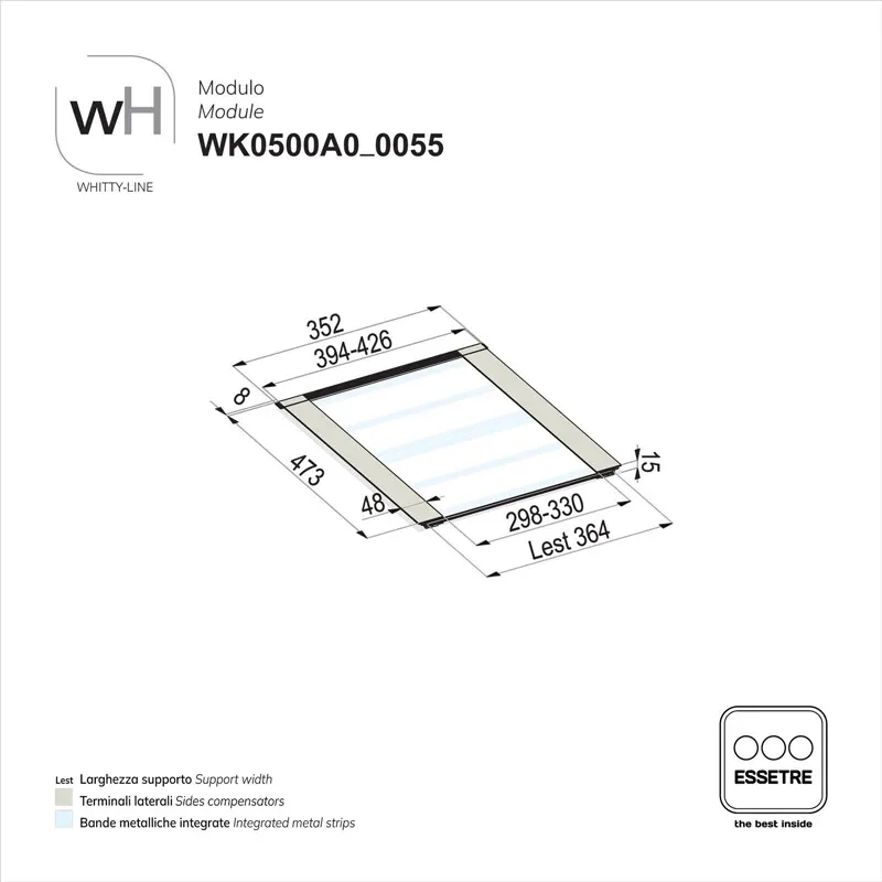 Modulo WHITTY-LINE in plastica per cestone base 500 mm