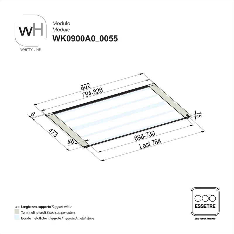 Modulo WHITTY-LINE in plastica per cestone base 900 mm