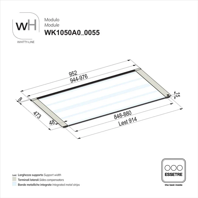 Modulo WHITTY-LINE in plastica per cestone base 1050 mm