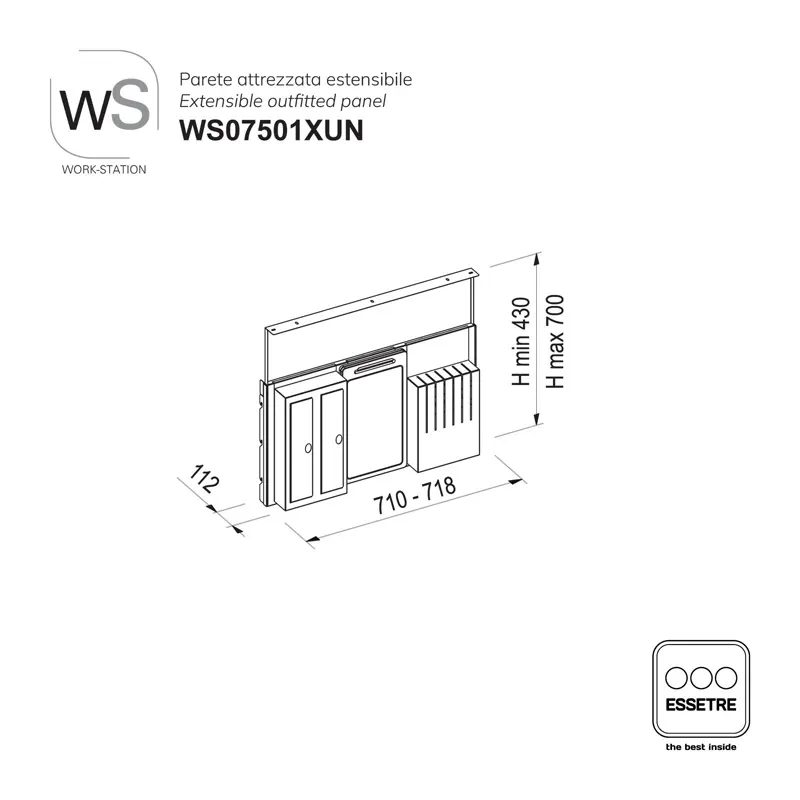 Parete attrezzata WORK-STATION per armadio, colonna e vetrina