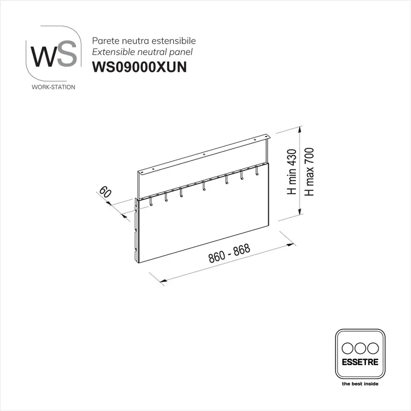 Parete attrezzata WORK-STATION per armadio, colonna e vetrina