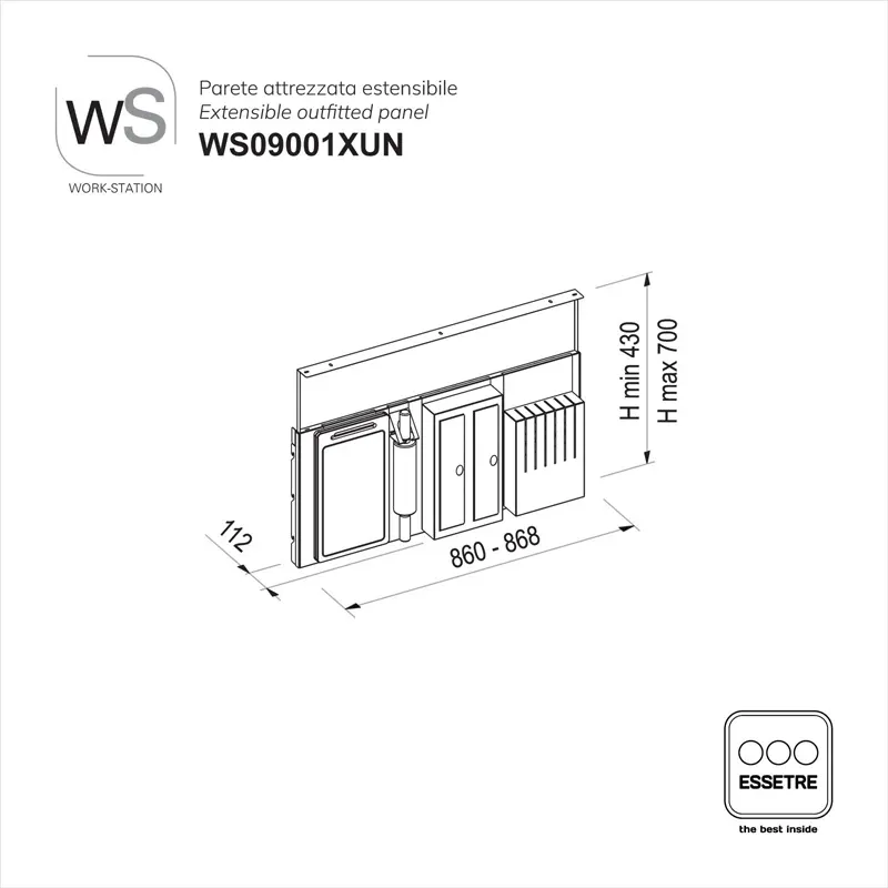 Parete attrezzata WORK-STATION per armadio, colonna e vetrina